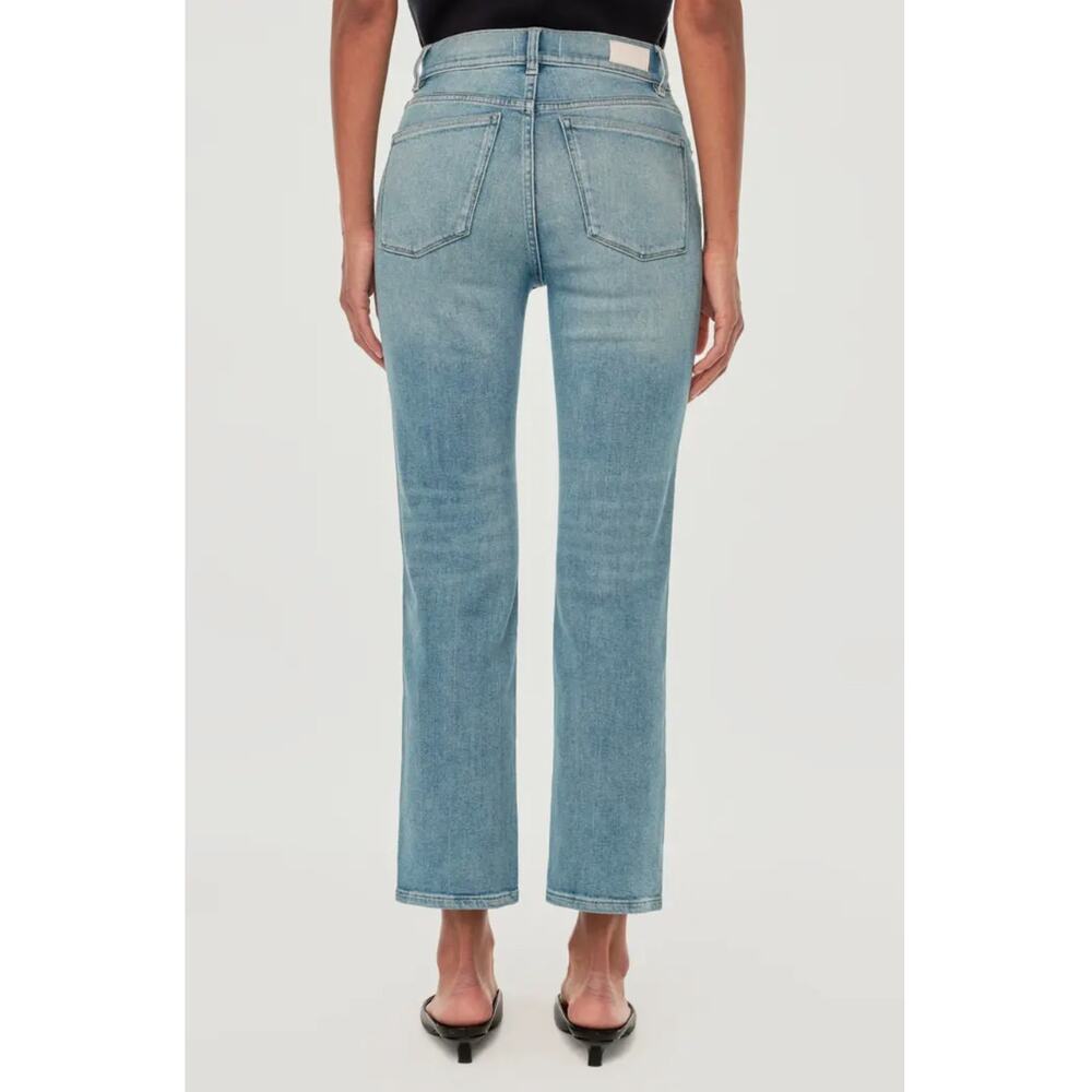 DL1961 Patti Straight High Rise Ankle in Ridge Wash Blue Denim Jeans, Size 31 - Picture 2 of 16